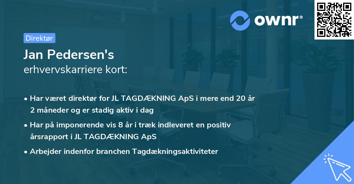 Jan Pedersen's erhvervskarriere kort