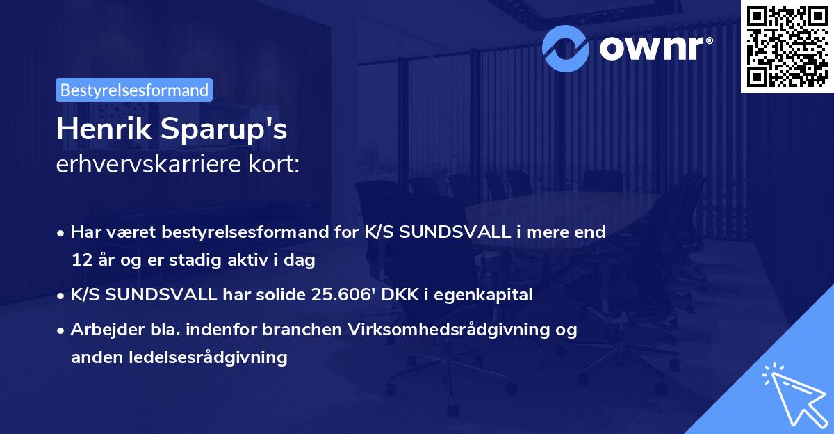 Henrik Sparup's erhvervskarriere kort