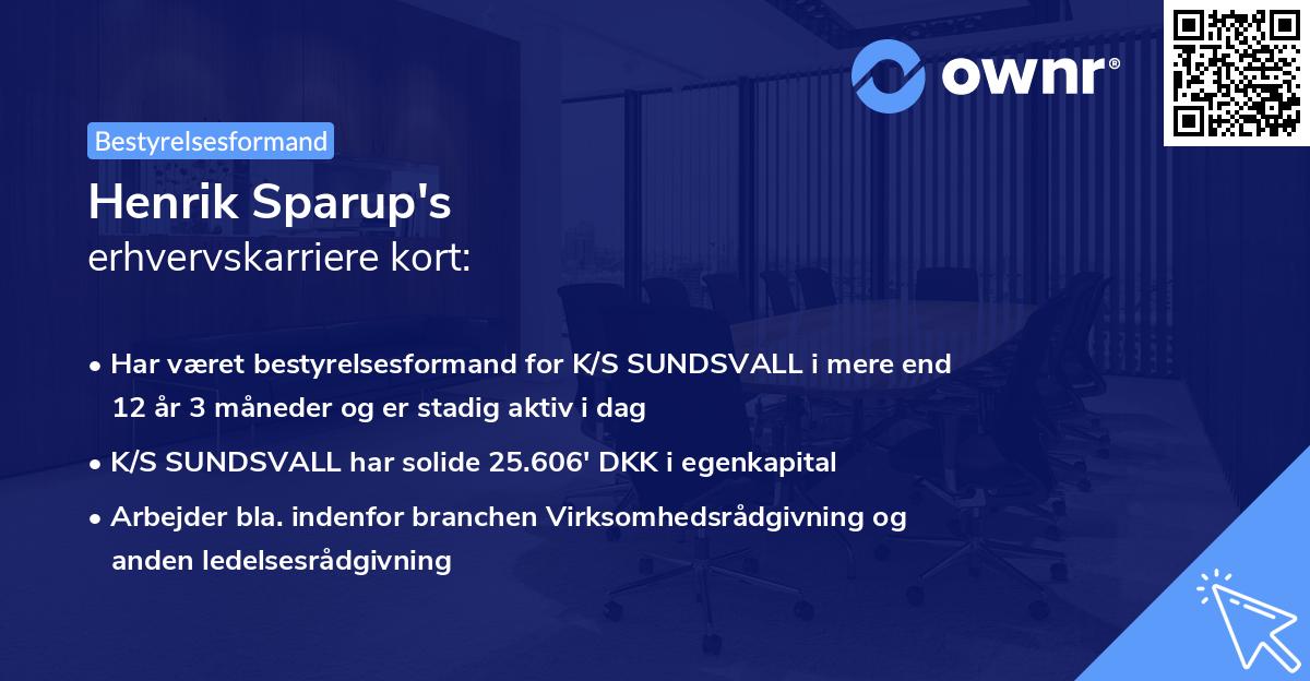 Henrik Sparup's erhvervskarriere kort