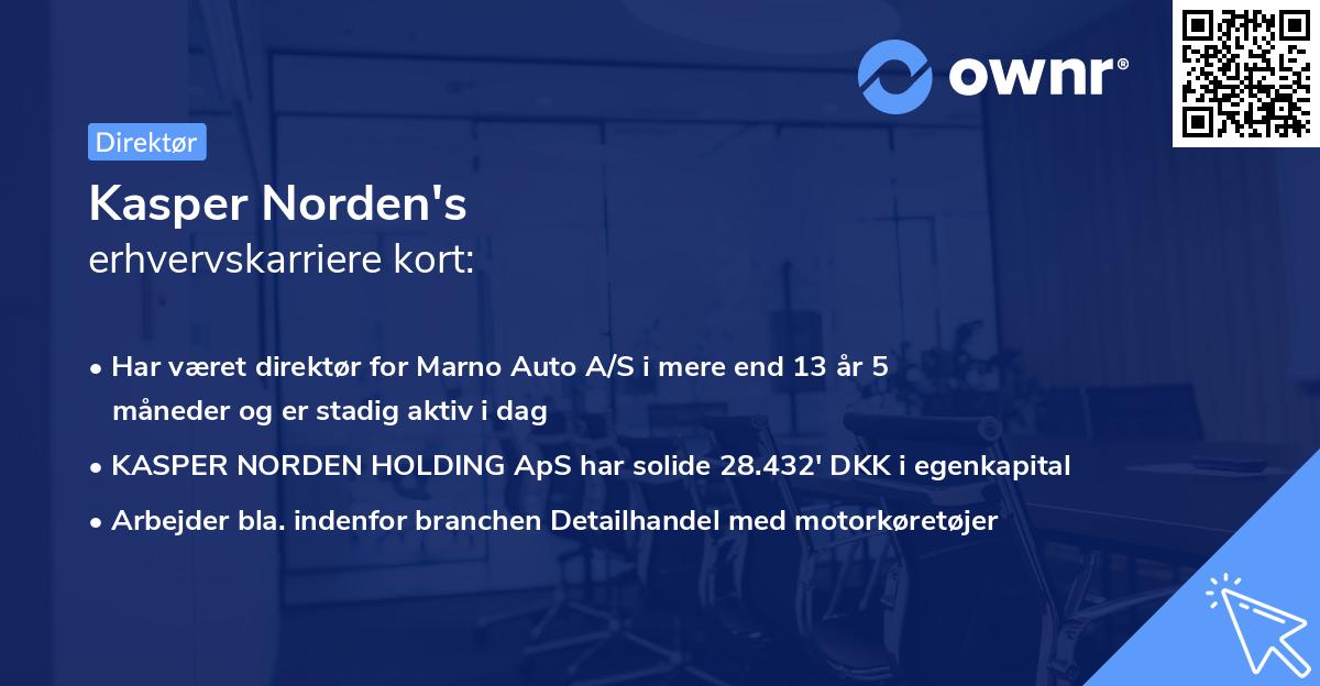 Kasper Norden's erhvervskarriere kort