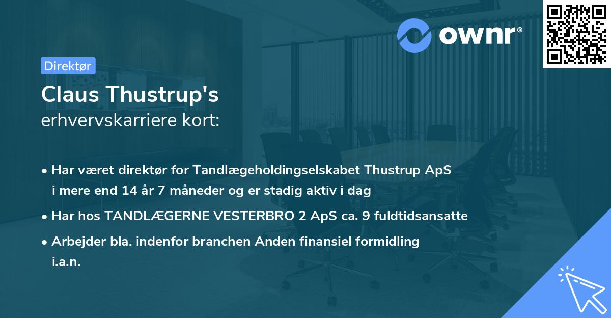 Claus Thustrup's erhvervskarriere kort