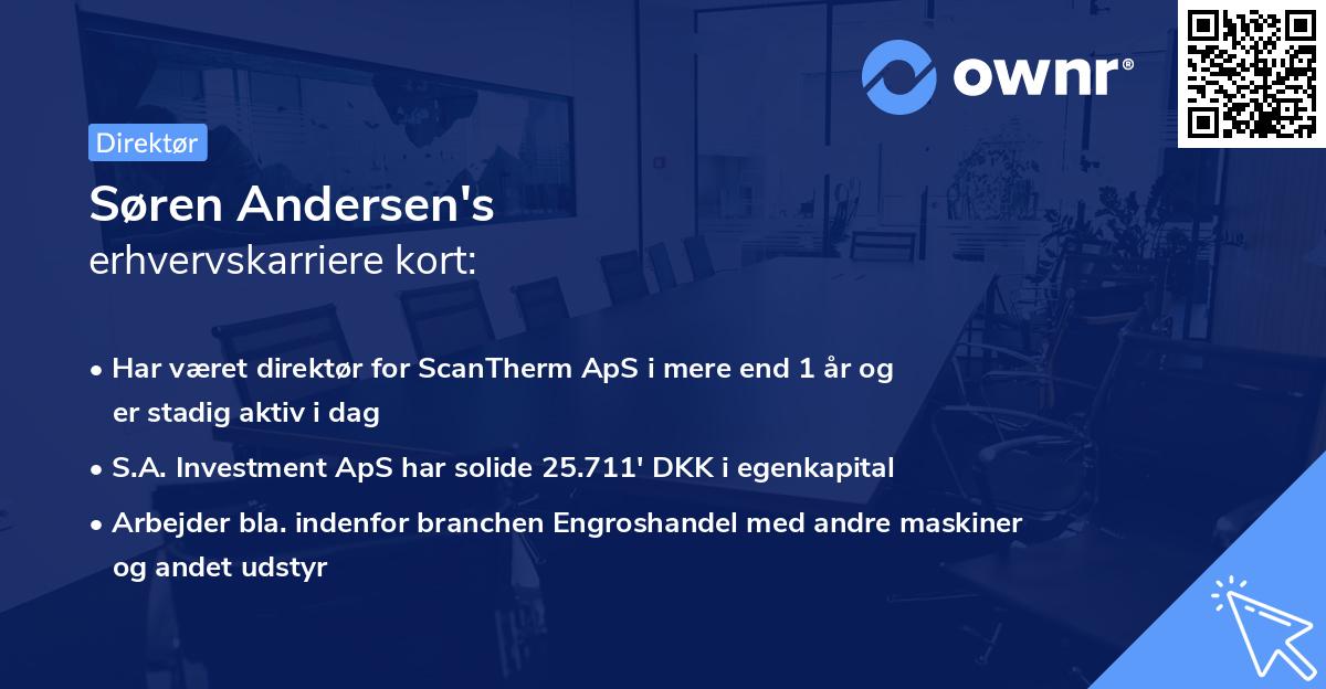 Søren Andersen's erhvervskarriere kort