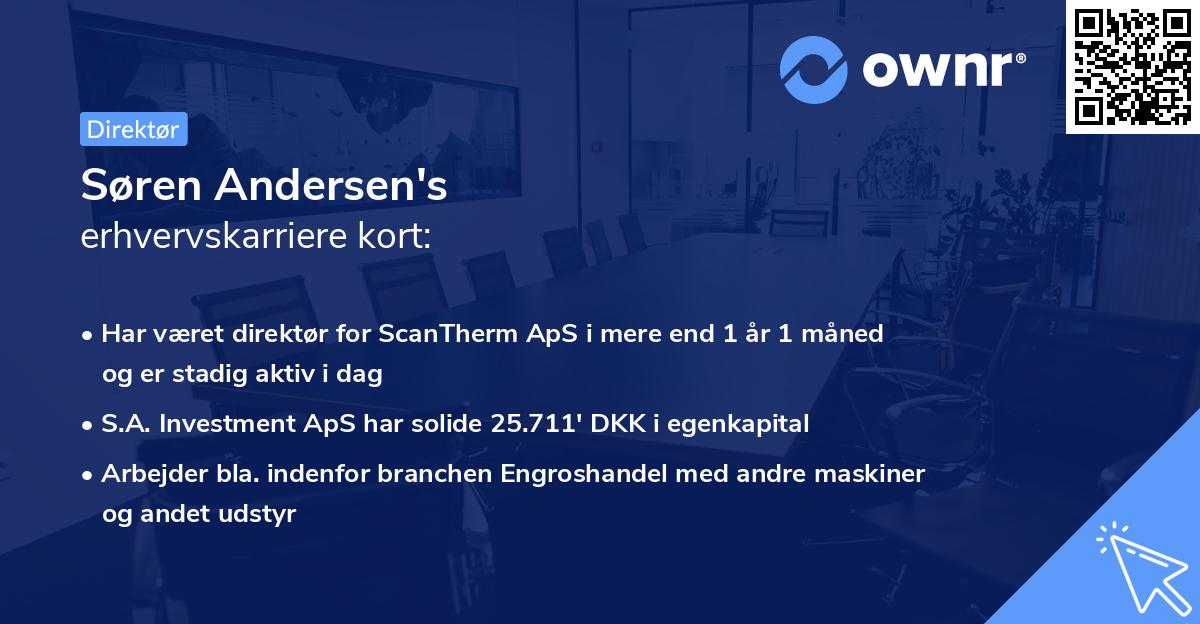 Søren Andersen's erhvervskarriere kort