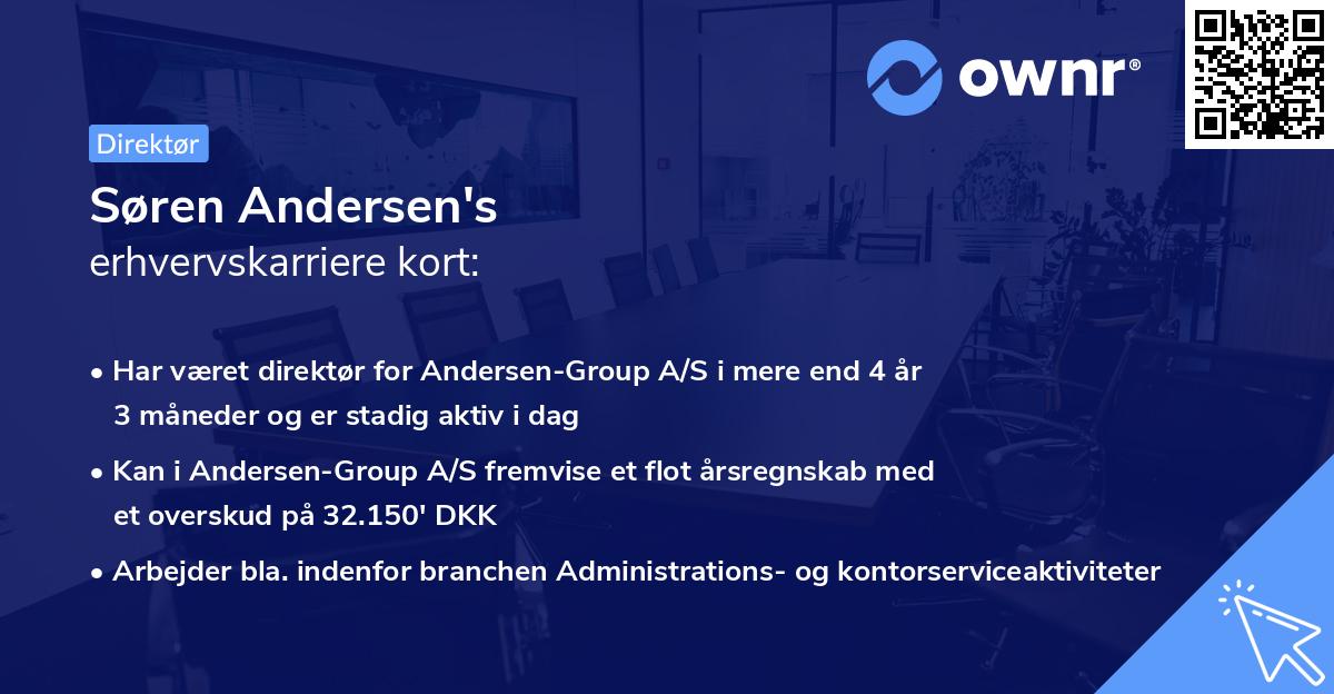 Søren Andersen's erhvervskarriere kort