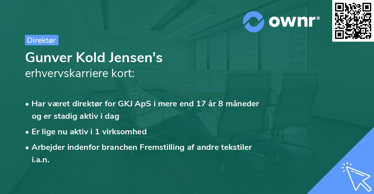 Gunver Kold Jensen's erhvervskarriere kort