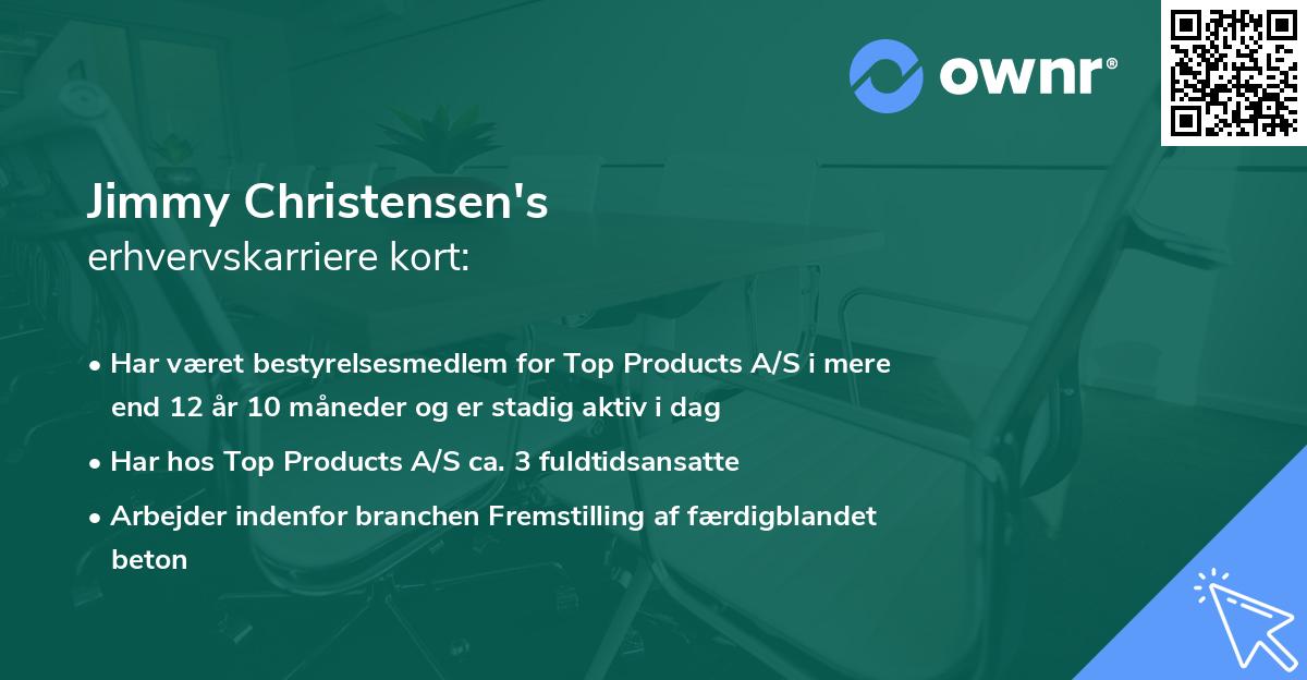 Jimmy Christensen's erhvervskarriere kort