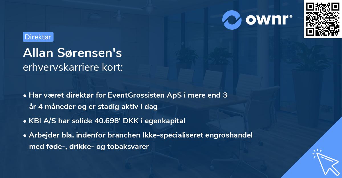 Allan Sørensen's erhvervskarriere kort