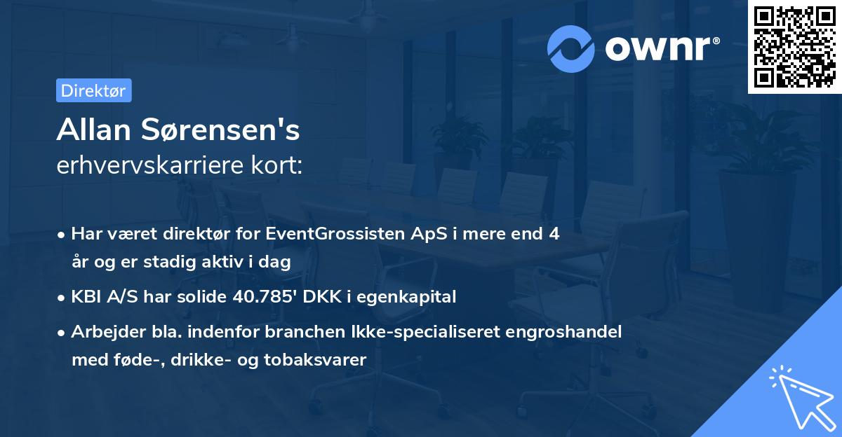 Allan Sørensen's erhvervskarriere kort