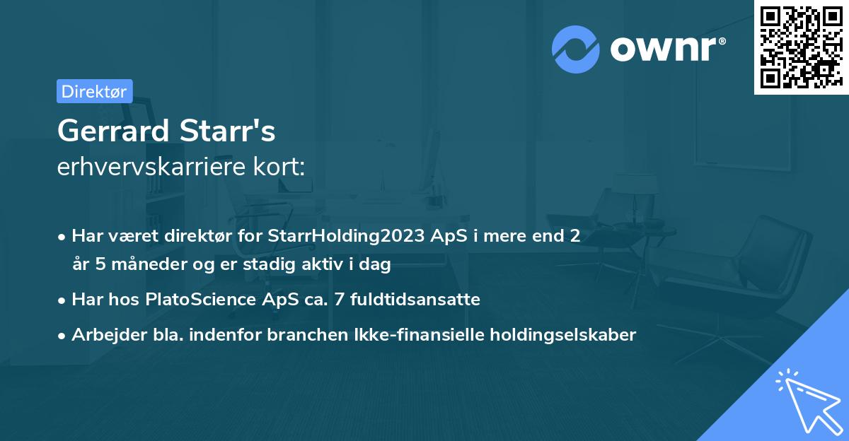 Gerrard Starr's erhvervskarriere kort
