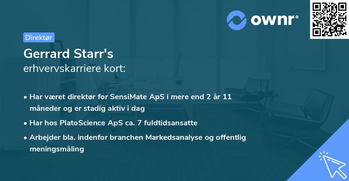 Gerrard Starr's erhvervskarriere kort