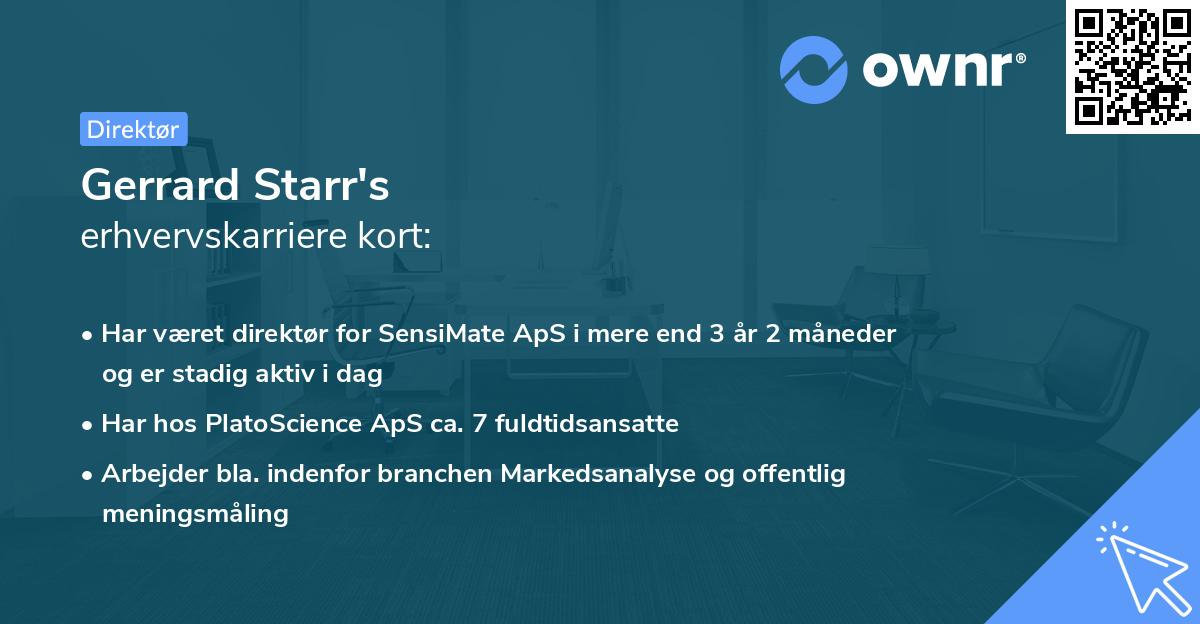 Gerrard Starr's erhvervskarriere kort