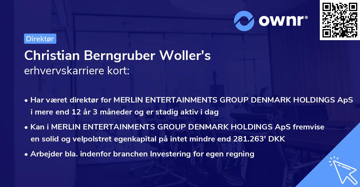 Christian Berngruber Woller's erhvervskarriere kort