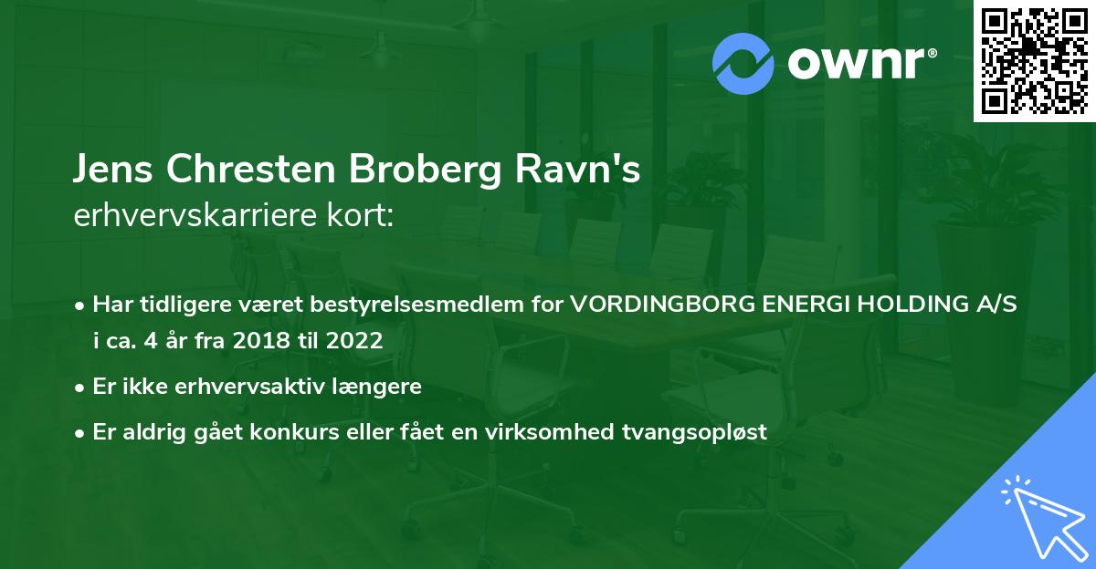 Jens Chresten Broberg Ravn's erhvervskarriere kort
