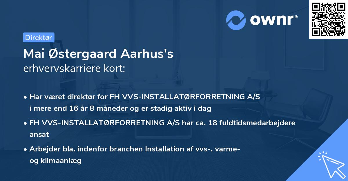 Mai Østergaard Aarhus's erhvervskarriere kort