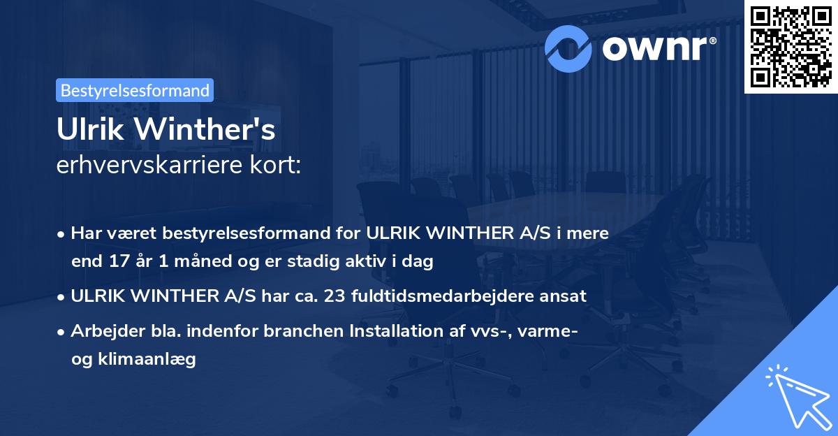 Ulrik Winther's erhvervskarriere kort