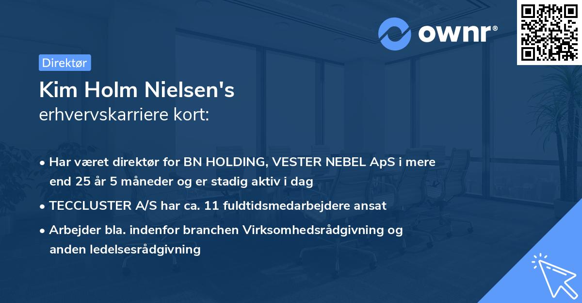 Kim Holm Nielsen's erhvervskarriere kort
