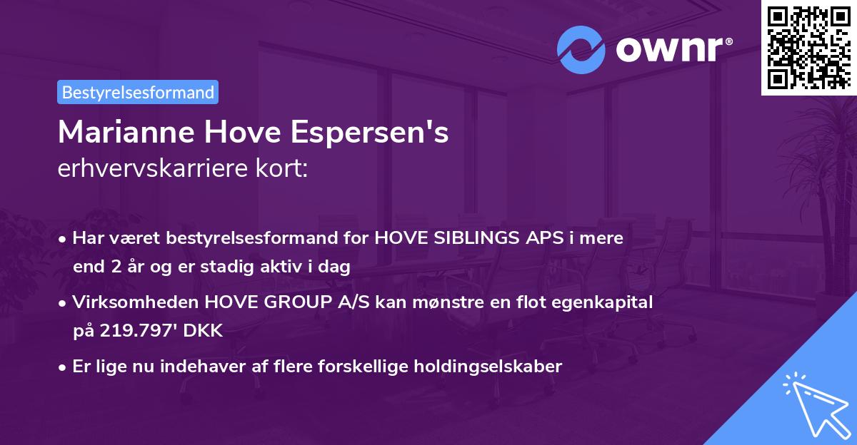 Marianne Hove Espersen's erhvervskarriere kort