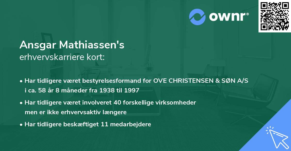 Ansgar Mathiassen's erhvervskarriere kort