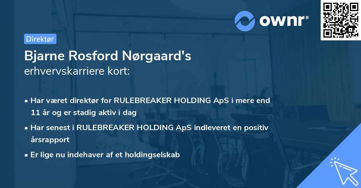 Bjarne Rosford Nørgaard's erhvervskarriere kort