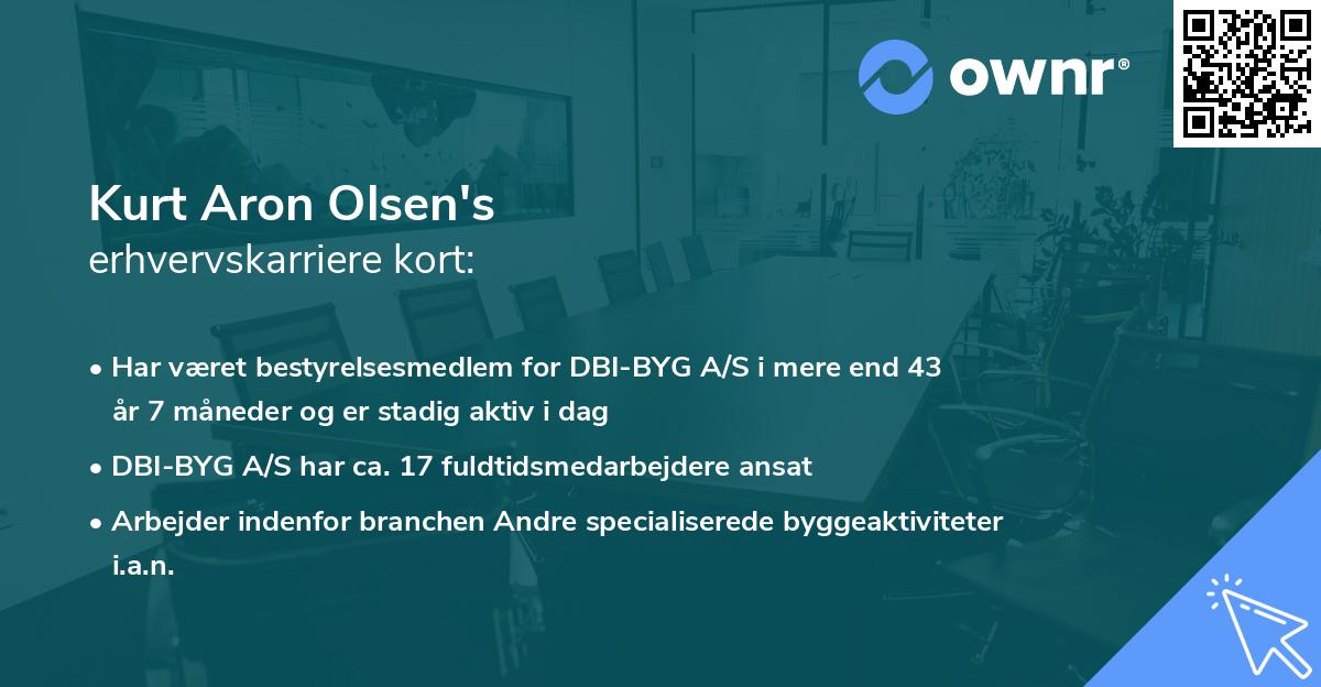 Kurt Aron Olsen's erhvervskarriere kort