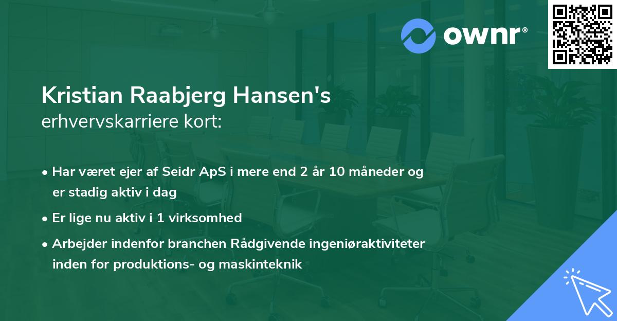Kristian Raabjerg Hansen's erhvervskarriere kort