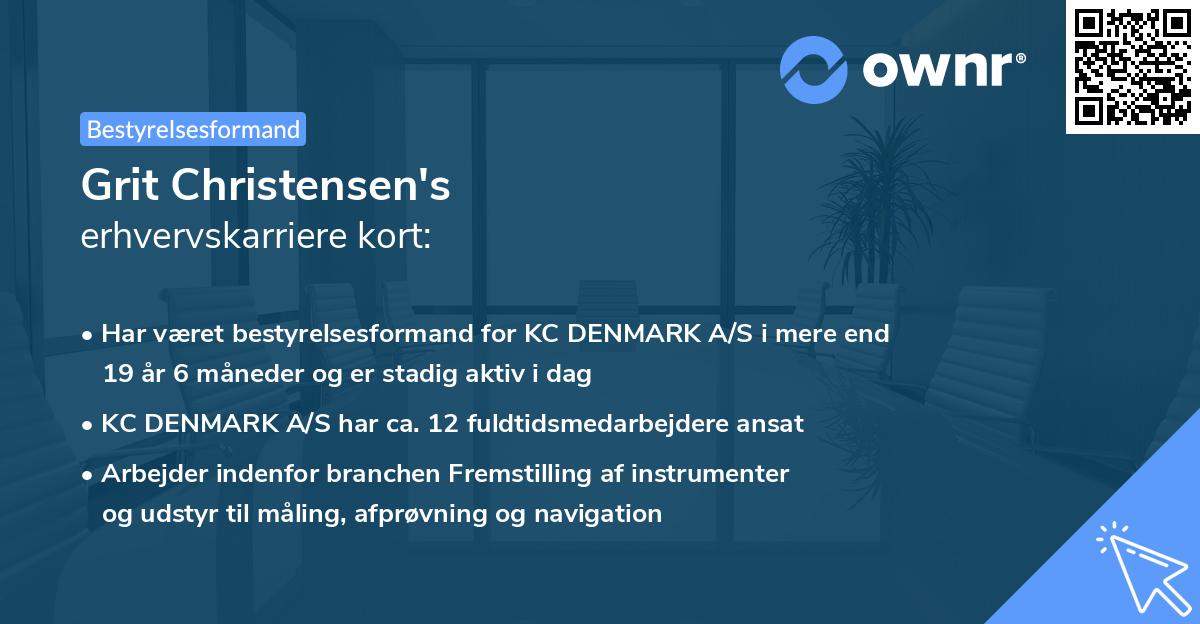 Grit Christensen's erhvervskarriere kort