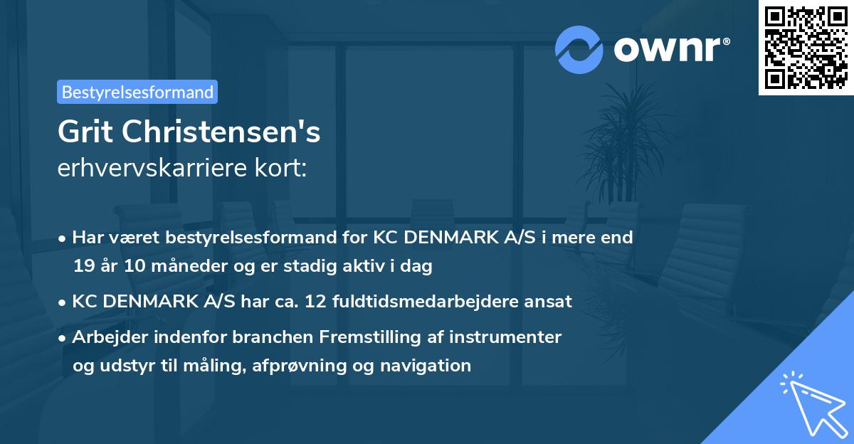 Grit Christensen's erhvervskarriere kort