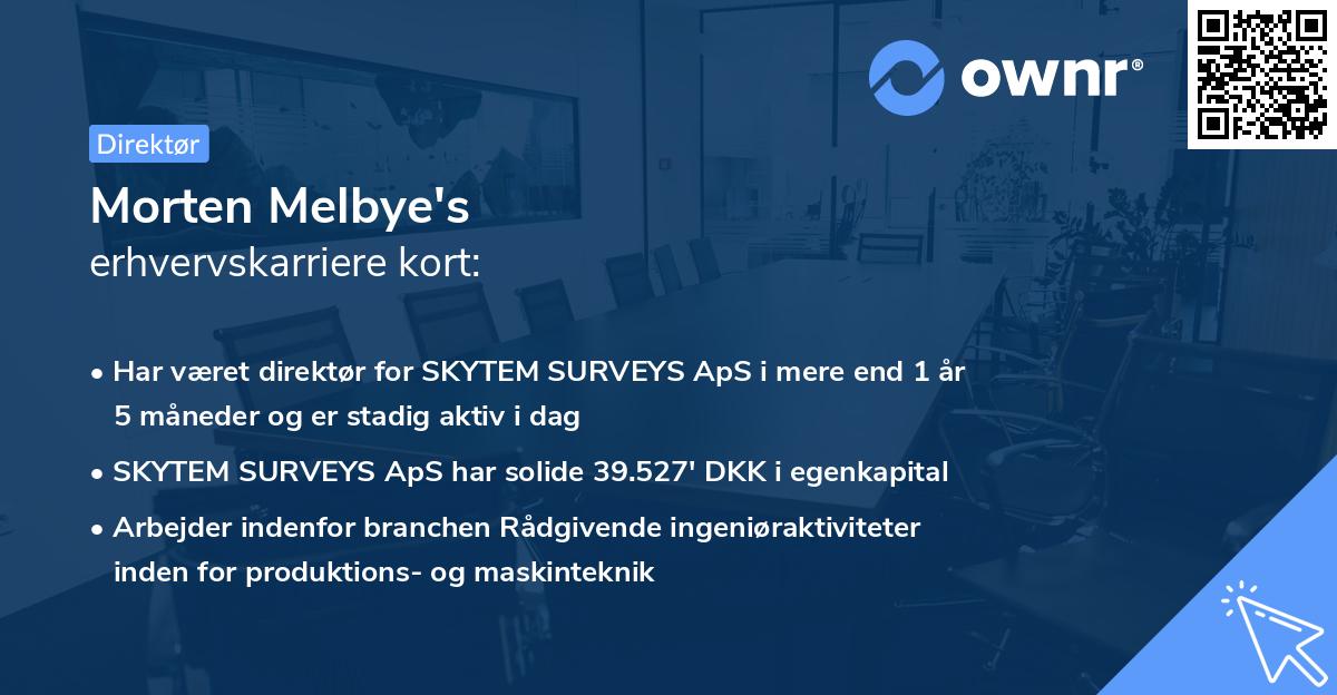 Morten Melbye's erhvervskarriere kort