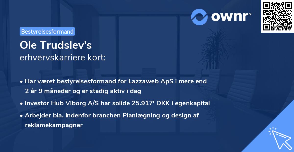 Ole Trudslev's erhvervskarriere kort