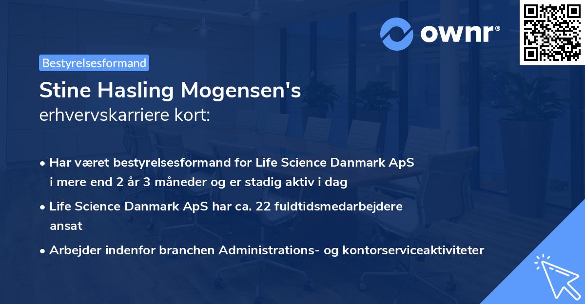 Stine Hasling Mogensen's erhvervskarriere kort