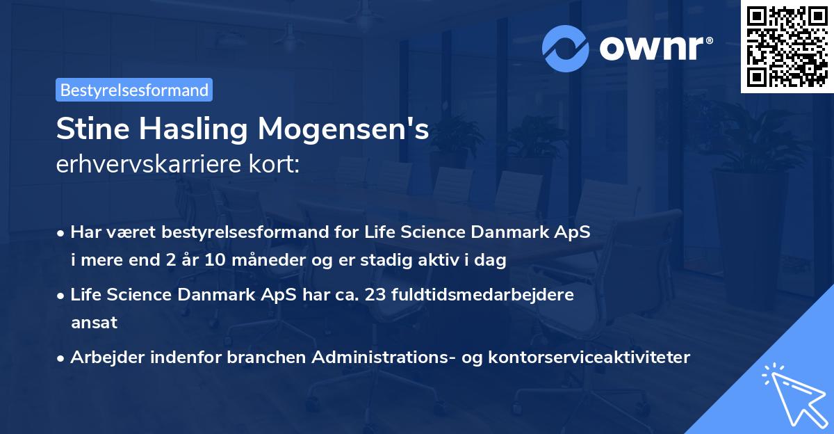 Stine Hasling Mogensen's erhvervskarriere kort