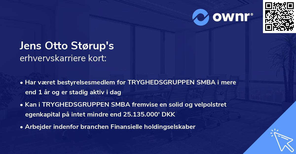 Jens Otto Størup's erhvervskarriere kort