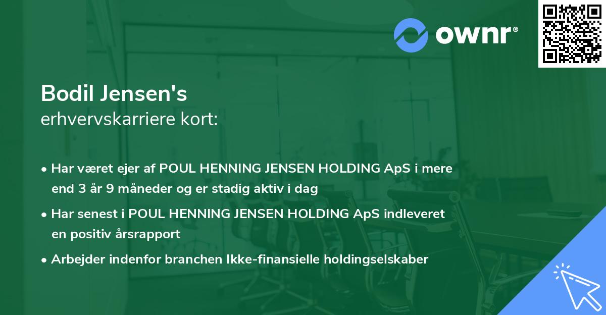 Bodil Jensen's erhvervskarriere kort