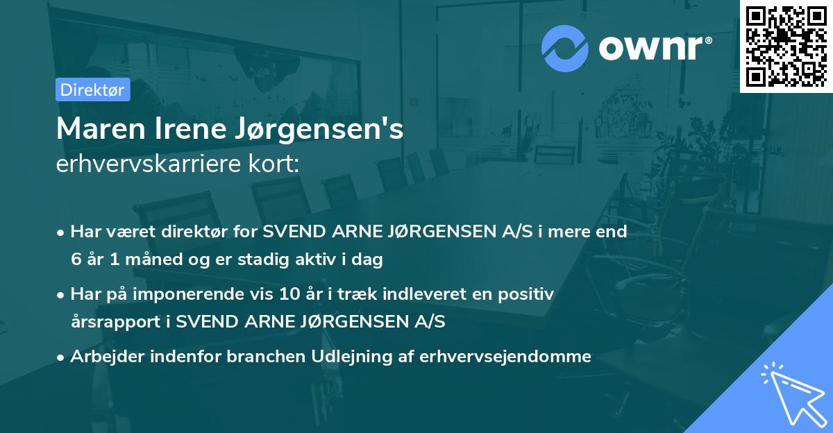 Maren Irene Jørgensen's erhvervskarriere kort