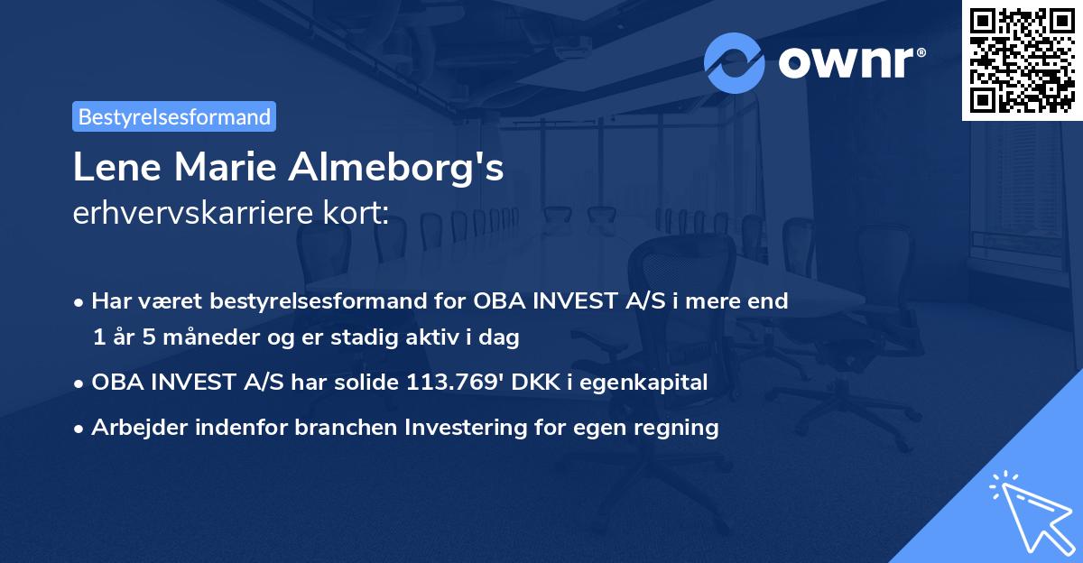Lene Marie Almeborg's erhvervskarriere kort