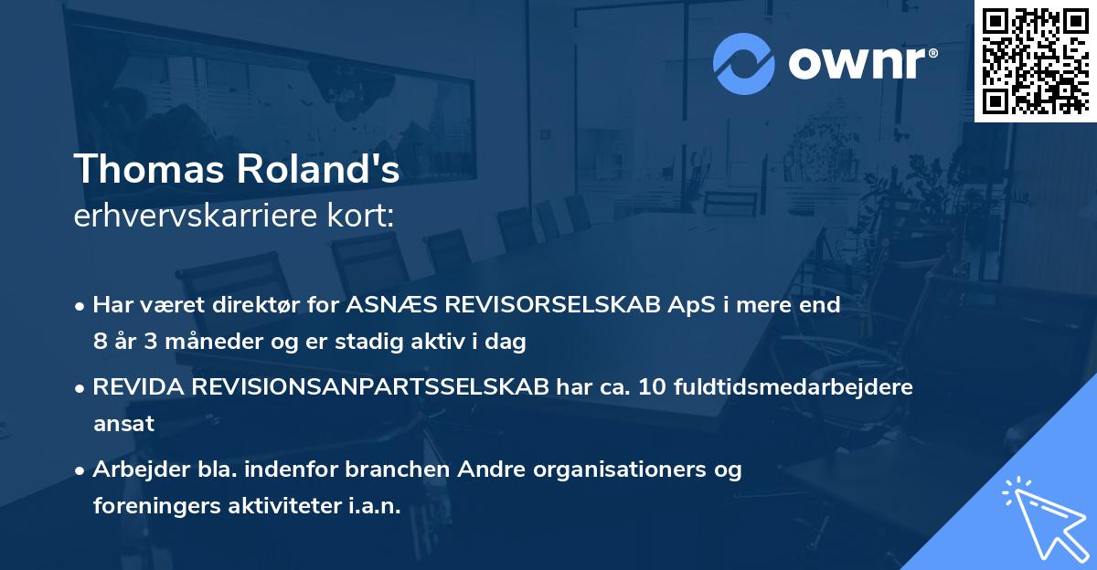 Thomas Roland's erhvervskarriere kort