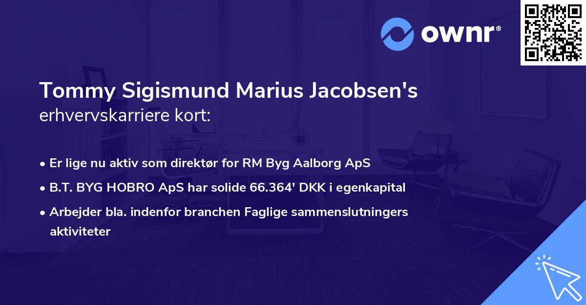 Tommy Sigismund Marius Jacobsen's erhvervskarriere kort