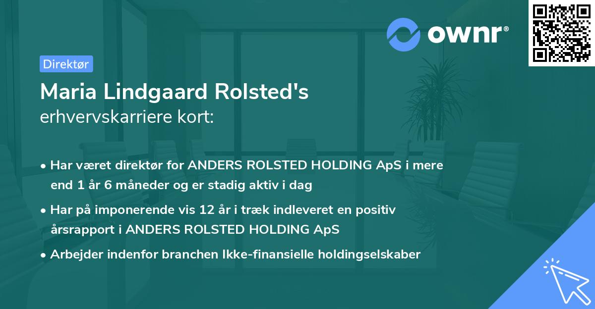 Maria Lindgaard Rolsted's erhvervskarriere kort