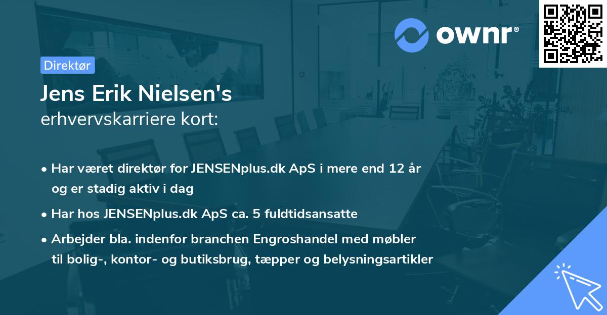 Jens Erik Nielsen's erhvervskarriere kort