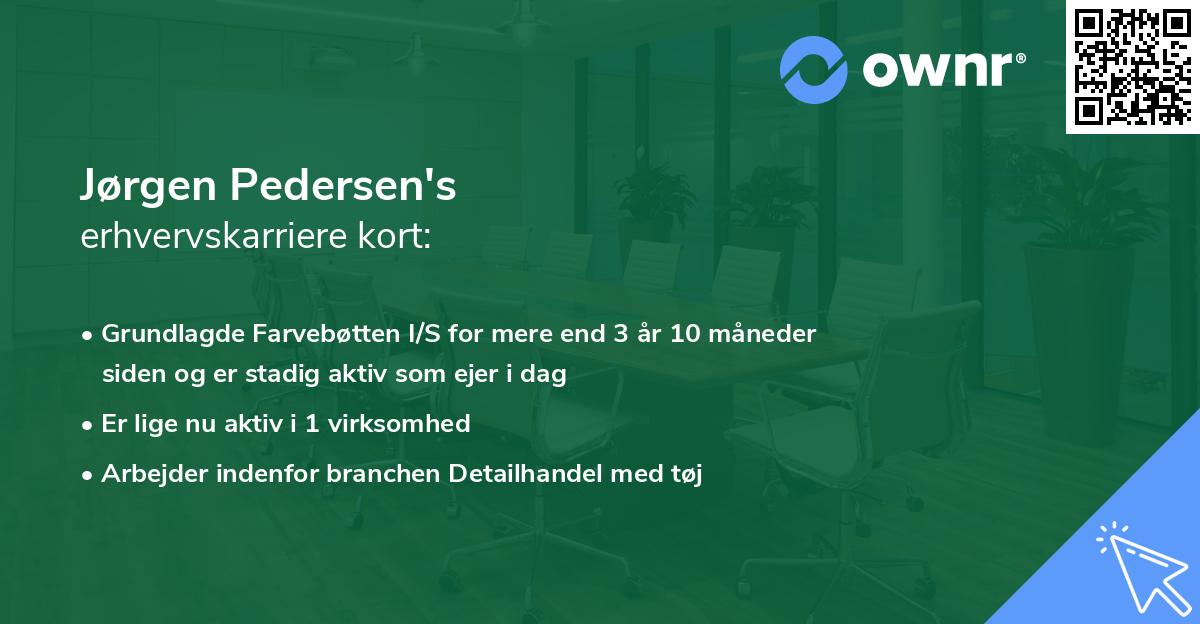 Jørgen Pedersen's erhvervskarriere kort