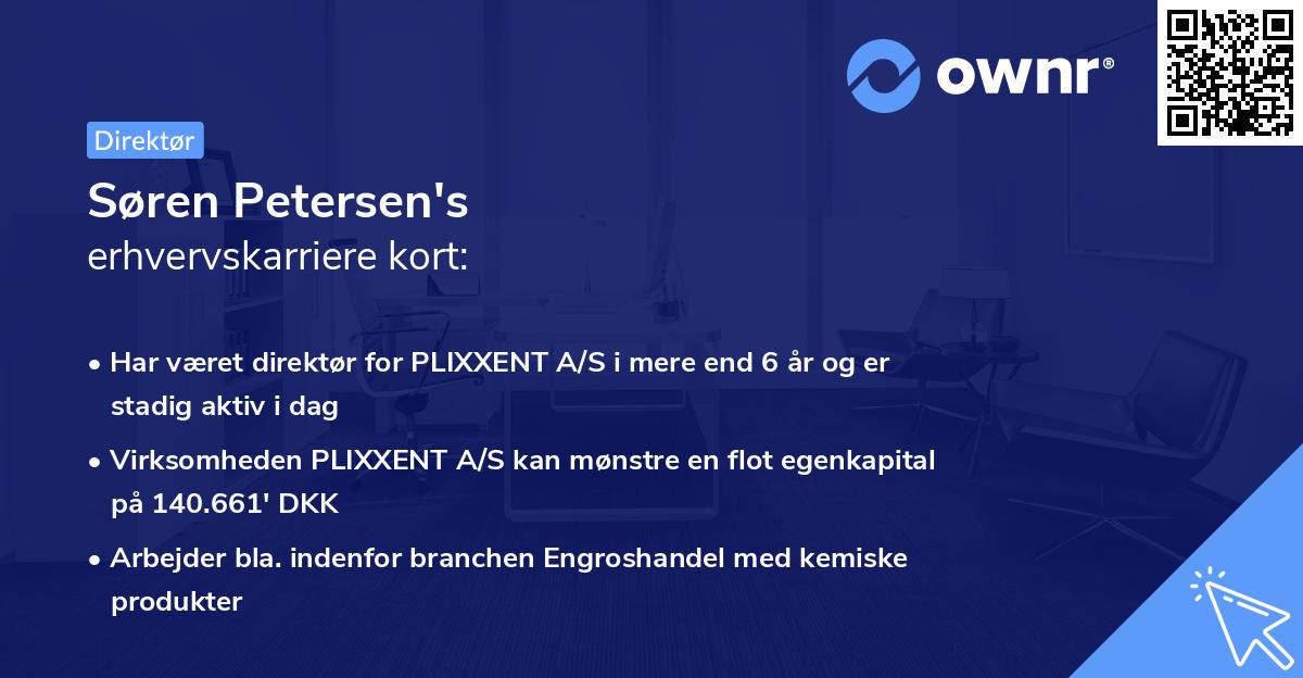 Søren Petersen's erhvervskarriere kort