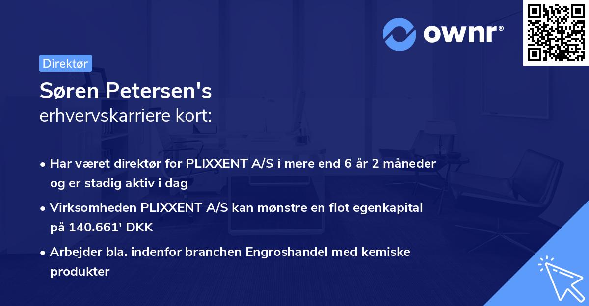 Søren Petersen's erhvervskarriere kort