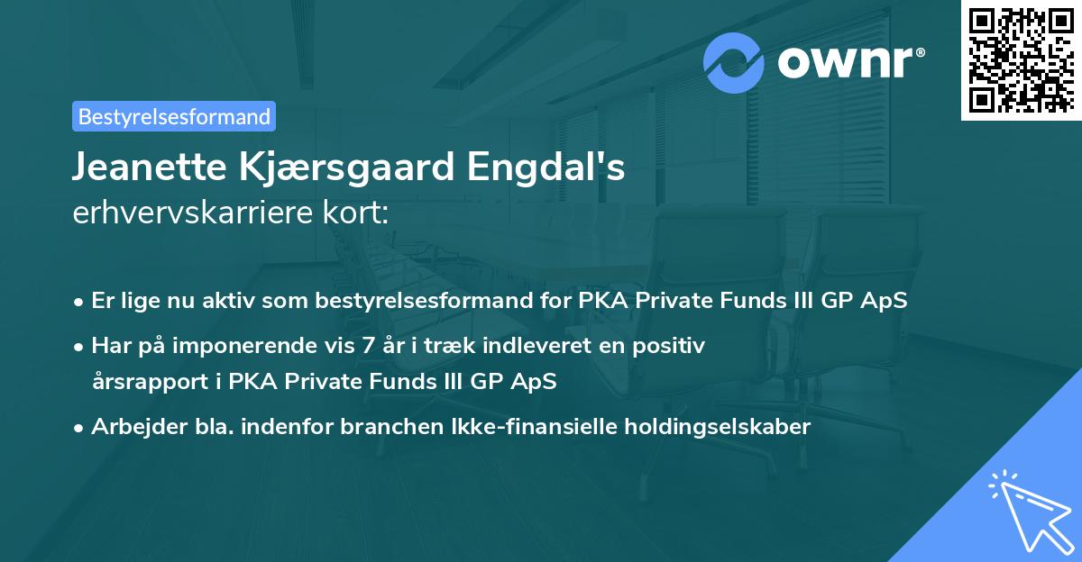 Jeanette Kjærsgaard Engdal's erhvervskarriere kort