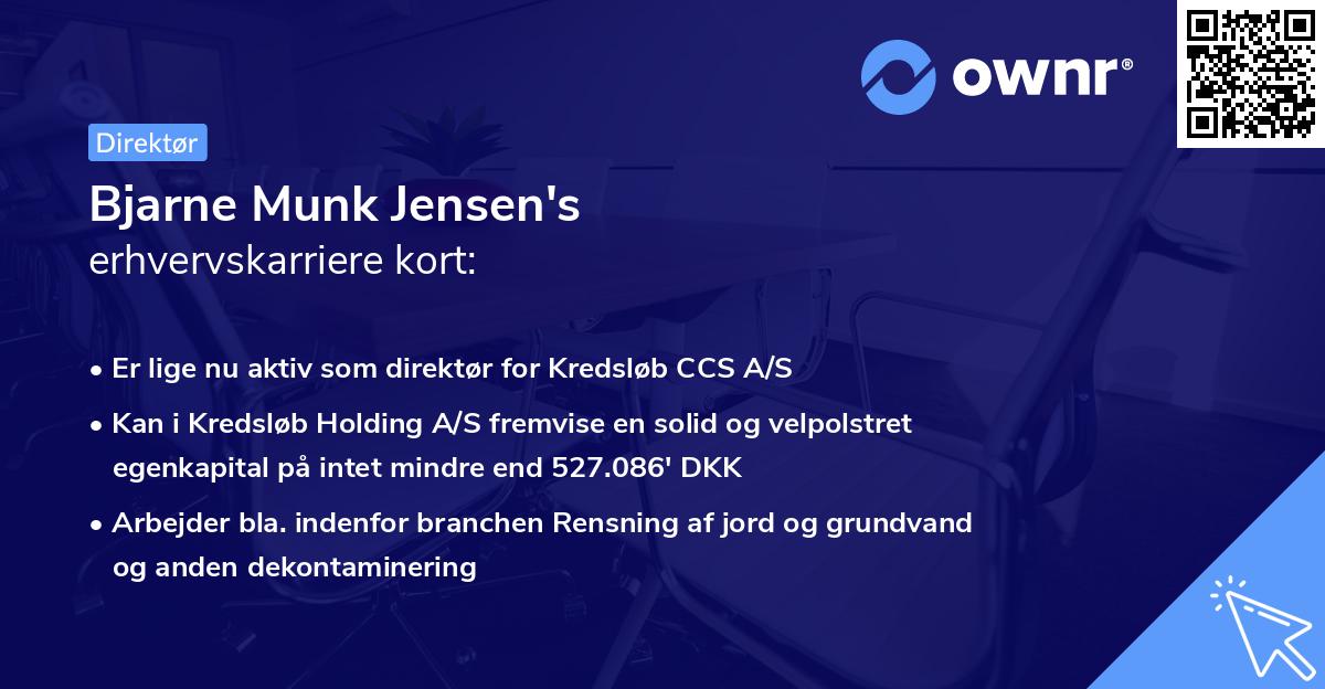 Bjarne Munk Jensen's erhvervskarriere kort