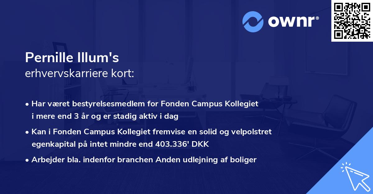 Pernille Illum's erhvervskarriere kort