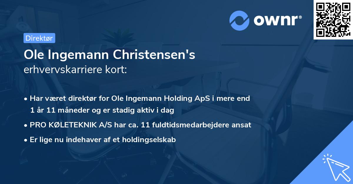 Ole Ingemann Christensen's erhvervskarriere kort