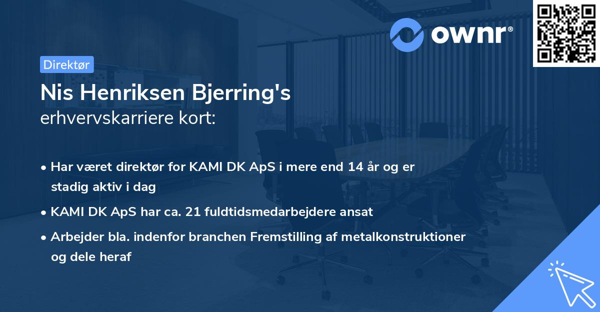 Nis Henriksen Bjerring's erhvervskarriere kort