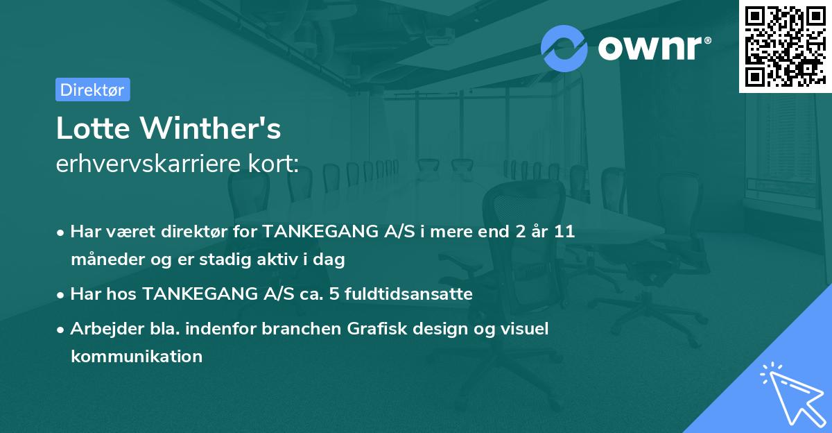 Lotte Winther's erhvervskarriere kort