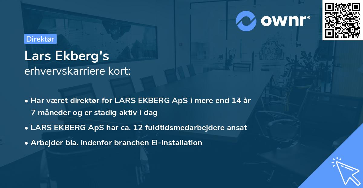 Lars Ekberg's erhvervskarriere kort