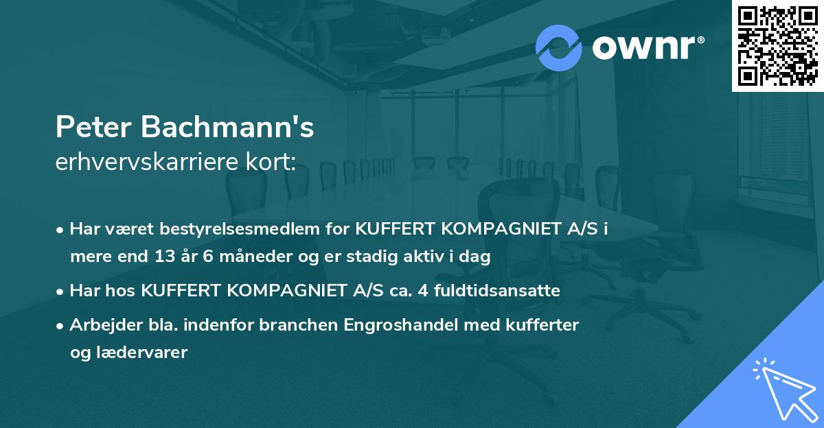 Peter Bachmann's erhvervskarriere kort
